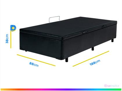 Imagem de Cama Box com Baú Solteiro (Box + Colchão) Gazin