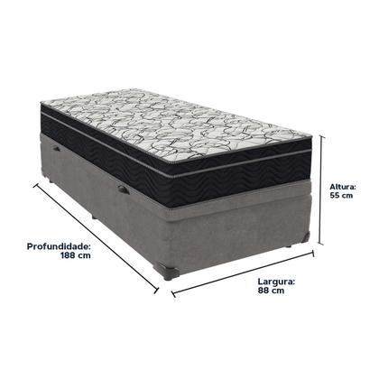 Imagem de Cama + Box com Bau Solteiro Colchão Airtech Ortobom D45