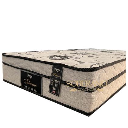 Imagem de Cama Box Com Baú Solteiro + Colchão De Molas Ensacadas - Soberano -Luflex- 88CM