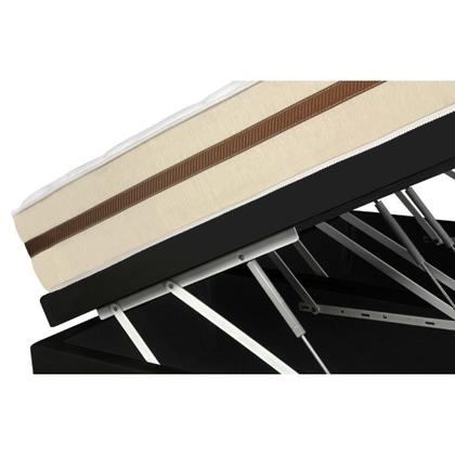 Imagem de Cama Box Com Baú Super King Preta + Colchão De Molas Ensacadas - Anjos - Classic - 193x203x68cm