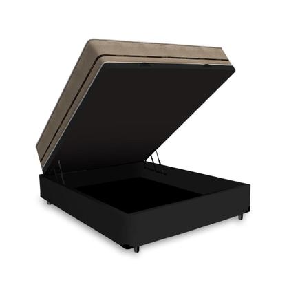 Imagem de Cama Box Com Baú Viúva + Colchão De Molas Ensacadas - Anjos - Classic - 128x188x64cm