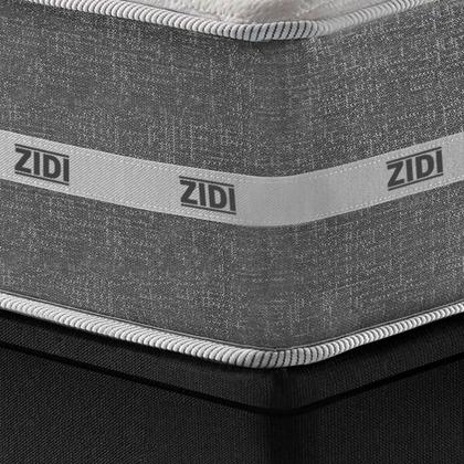 Imagem de Cama Box Com Baú Viúva Preto + Colchão Molas Ensacadas Miami 128x188x64cm