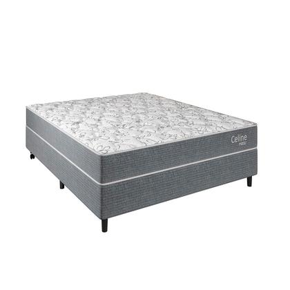 Cama Box com Cabeceira e Colchão Casal Celine Molas Ensacadas (62x138x188) Cinza - Mobly Imagem de Cama Box com Cabeceira e Colchão Casal Celine Molas Ensacadas (62x138x188) Cinza