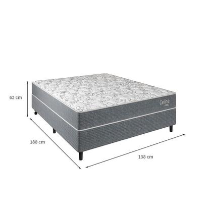 Cama Box com Cabeceira e Colchão Casal Celine Molas Ensacadas (62x138x188) Cinza - Mobly Imagem de Cama Box com Cabeceira e Colchão Casal Celine Molas Ensacadas (62x138x188) Cinza