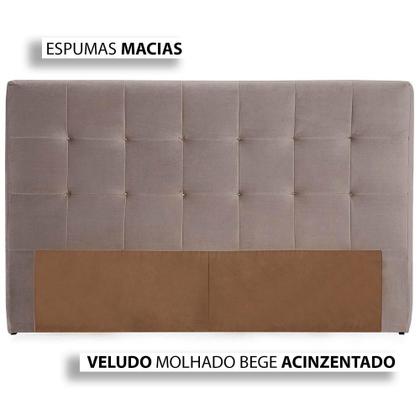 Imagem de Cama Box com Cabeceira King Herval Amore, 67x193x203 cm, Molas Ensacadas, Base Verde
