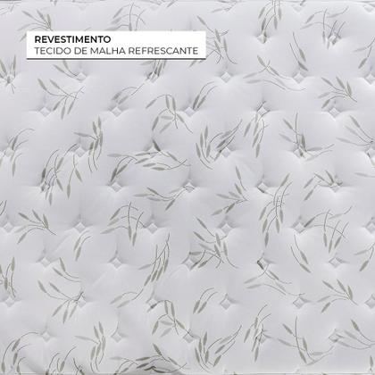 Imagem de Cama Box com Cabeceira King Herval Amore, 67x193x203 cm, Molas Ensacadas, Base Verde