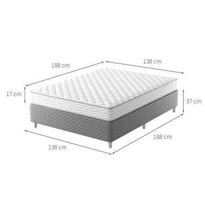 Cama Box com Colchão Casal Howie Espuma D33 (17x138x188) Branco e Cinza - Mobly Imagem de Cama Box com Colchão Casal Howie Espuma D33 (17x138x188) Branco e Cinza