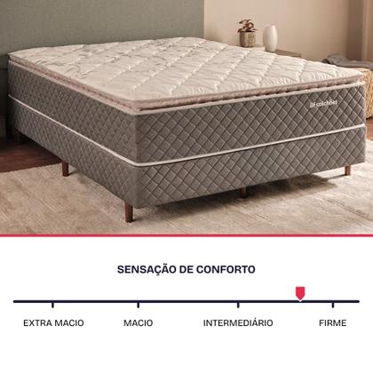 Imagem de Cama Box com Colchão Casal Molas Ensacadas Pillow Top Premium Sleep Cinza 138x188cm BF Colchões