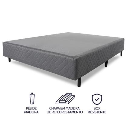 Imagem de Cama Box com Colchão Casal Ortopédico Firme Espuma D33 Antialérgico 138x188x51cm - BF Colchões