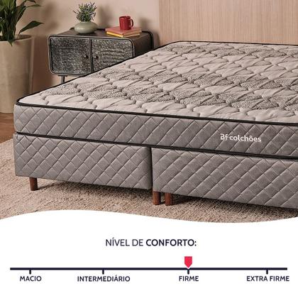 Imagem de Cama Box com Colchão Casal Ortopédico Firme Espuma D33 Antialérgico 138x188x51cm - BF Colchões