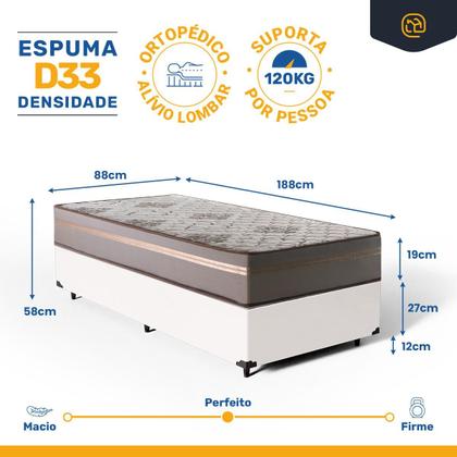 Imagem de Cama Box com Colchão de Espuma D33 Millenium One Face Solteiro 88cm