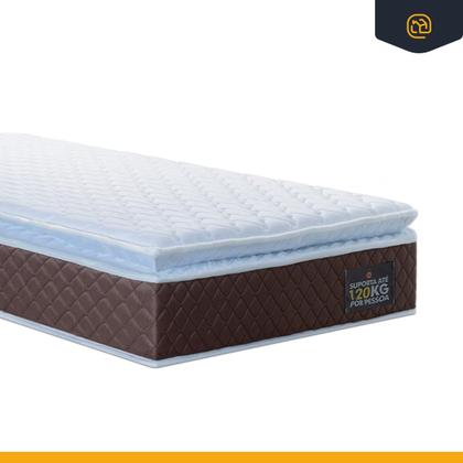 Imagem de Cama Box com Colchão de Espuma D33 Pillow Top Comfort Luxo Auxiliar de Molas Unique Solteiro 88 cm