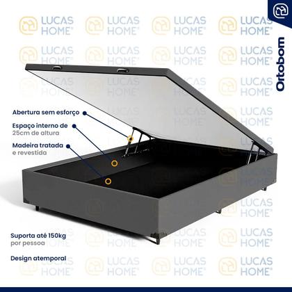 Imagem de Cama Box com Colchão de Espuma D45 Pillow In Anjos OrtoConfort Auxiliar de Molas Unique Solteiro 88 cm