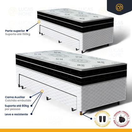 Imagem de Cama Box com Colchao de Espuma D45 Pillow In Anjos OrtoConfort com Auxiliar de Espuma Unique Solteiro 88 cm