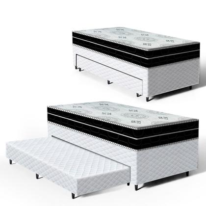 Imagem de Cama Box com Colchao de Espuma D45 Pillow In Anjos OrtoConfort com Auxiliar de Espuma Unique Solteiro 88 cm