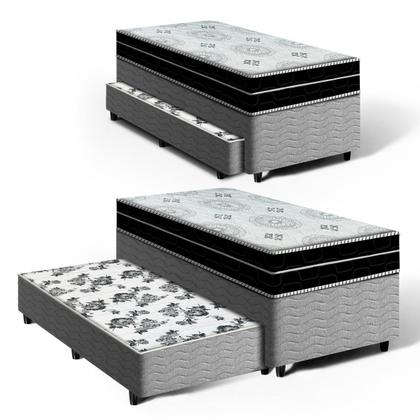 Imagem de Cama Box com Colchão de Espuma D45 Pillow In Anjos OrtoConfort com Auxiliar de Espuma Unique Solteiro 88 cm