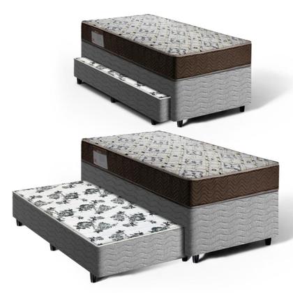 Imagem de Cama Box com Colchão de Espuma D45 Solteiro Ortobom ISO 150 Auxiliar de Espuma Unique Solteiro 88 cm