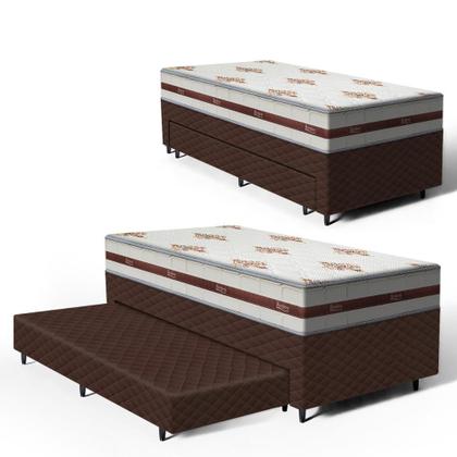 Imagem de Cama Box com Colchao de Molas Ensacadas Anjos Classic Auxiliar de Espuma Unique Solteiro 88 cm