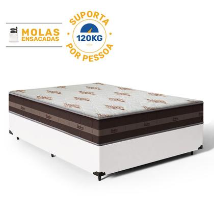 Imagem de Cama Box com Colchão de Molas Ensacadas Anjos Classic Pocket Viúva 128cm