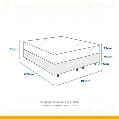 Imagem de Cama Box com Colchão de Molas Ensacadas Classic Pocket Super King 193 cm