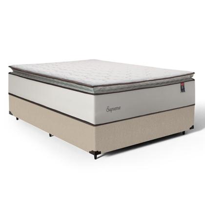 Imagem de Cama Box com Colchão de Molas Ensacadas Pillow Top Supreme Lux Casal 138 cm