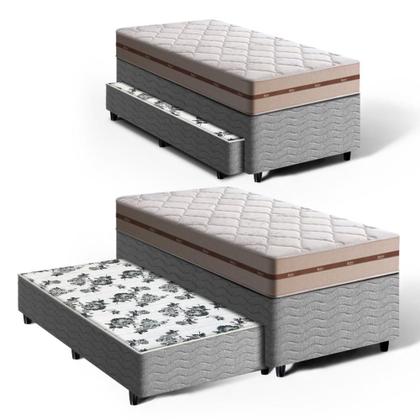 Imagem de Cama Box com Colchão de Molas Ensacadas Solteiro Anjos Classic Auxiliar de Espuma Unique Solteiro 88 cm