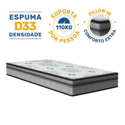 Imagem de Cama Box com Colchao Espuma D33 Pillow In Anjos Ortosleep com Auxiliar de Espuma Unique Solteiro 88 cm