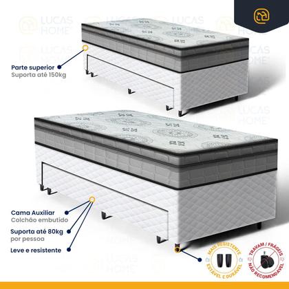 Imagem de Cama Box com Colchao Espuma D33 Pillow In Anjos Ortosleep com Auxiliar de Espuma Unique Solteiro 88 cm