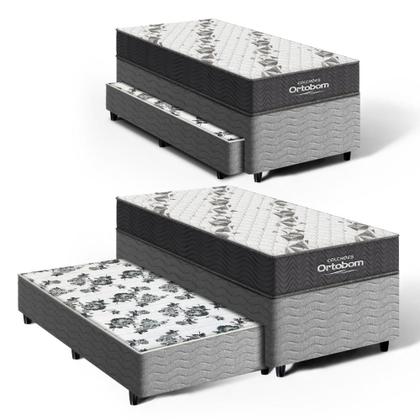 Imagem de Cama Box Com Colchão Ortobom de Espuma D33 Airtech 100 Auxiliar de Espuma Unique Solteiro 88 cm