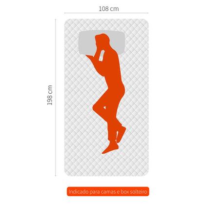 Imagem de Cama Box com Colchão Solteirão Sigma Molas Ensacadas (22x108x198) Branco e Cinza