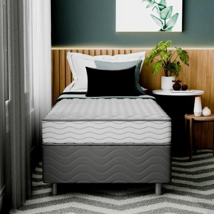 Cama Box com Colchão Solteiro Howie Espuma D33 (17x88x188) Branco e Cinza - Mobly Imagem de Cama Box com Colchão Solteiro Howie Espuma D33 (17x88x188) Branco e Cinza
