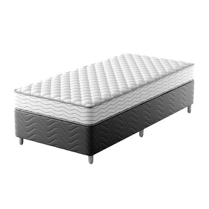 Imagem de Cama Box com Colchão Solteiro Howie Misto D33 (17x88x188) Branco e Cinza