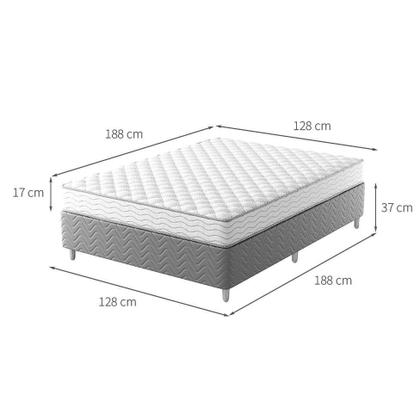 Cama Box com Colchão Viúva Howie Espuma D33 (17x128x188) Branco e Cinza - Mobly Imagem de Cama Box com Colchão Viúva Howie Espuma D33 (17x128x188) Branco e Cinza