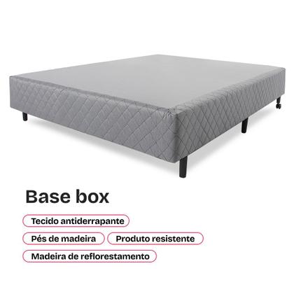 Imagem de Cama Box com Colchão Viúva Molas Ensacadas Pillow Top Premium Sleep Cinza 128x188cm BF Colchões