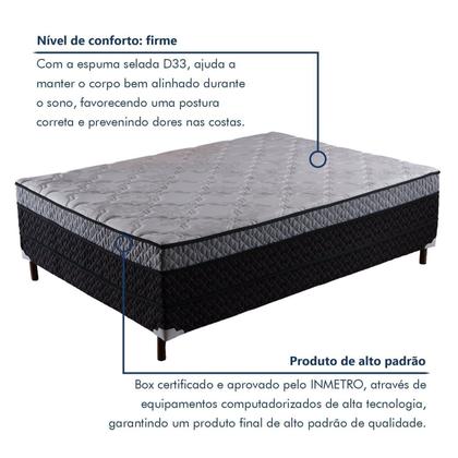 Imagem de Cama Box Conjugada Casal com Pés de Madeira Maciça Pasquale