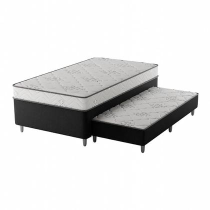 Cama Box Conjugada Solteirão Premier Unibox Molas Ensacadas (63x108x198) com Cama Auxiliar Preta - Mobly Imagem de Cama Box Conjugada Solteirão Premier Unibox Molas Ensacadas (63x108x198) com Cama Auxiliar Preta