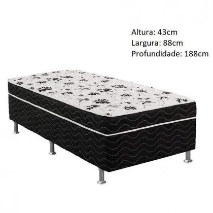 Imagem de Cama Box Conjugada Solteiro 43x88x188cm D28 Union Ortopedic Ortobom Preto