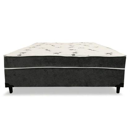 Imagem de Cama Box Conjugado Ortopédico Viúva Suede Cinza 128 X 188 X 40