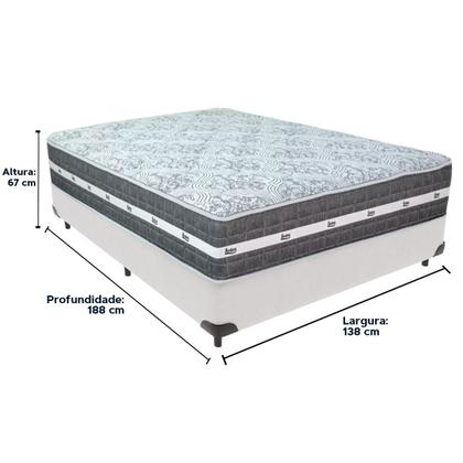 Imagem de Cama Box e Colchão Black Graphite Molas Ensacadas Casal 138x188X32 Anjos