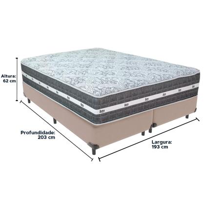 Imagem de Cama Box e Colchão Black Graphite Molas Ensacadas King 193x203X27 Anjos