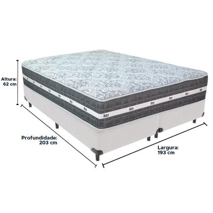 Imagem de Cama Box e Colchão Black Graphite Molas Ensacadas King 193x203X27 Anjos