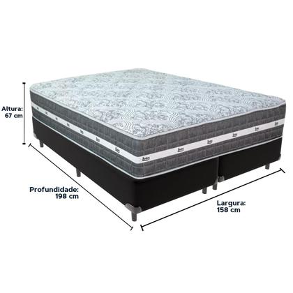 Imagem de Cama Box e Colchão Black Graphite Molas Ensacadas Queen 158x198X32 Anjos