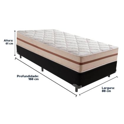Imagem de Cama Box e Colchão Classic 26 cm Molas ensacadas Solteiro Anjos