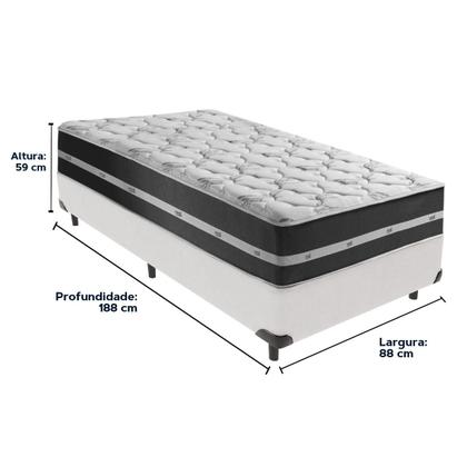 Imagem de Cama Box e Colchão Classic Preto Molas ensacadas Solteiro Anjos