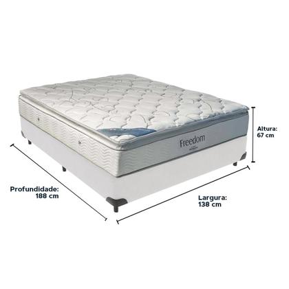 Imagem de Cama Box e Colchão Freedom Molas Ensacadas Casal Ortobom