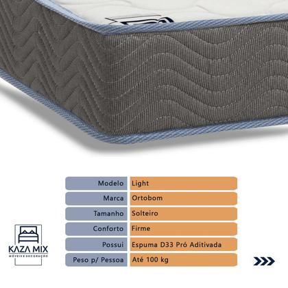Imagem de Cama Box e Colchão Light Espuma D33 Solteiro Ortobom