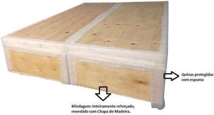 Imagem de Cama Box Em Baú Queen Bipartido Blindado, Suede Diversas Cores