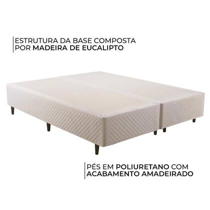 Imagem de Cama Box Herval Queen Palermo, 67x158x198 cm, Molas Ensacadas, Branco