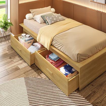 Imagem de Cama Box Juvenil Solteiro com 2 Gavetas Deva Yescasa