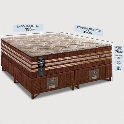 Imagem de Cama Box King Colchão + Box 193x203x76 com Espuma Látex Robust Gel 220 Caramelo Cama inBox